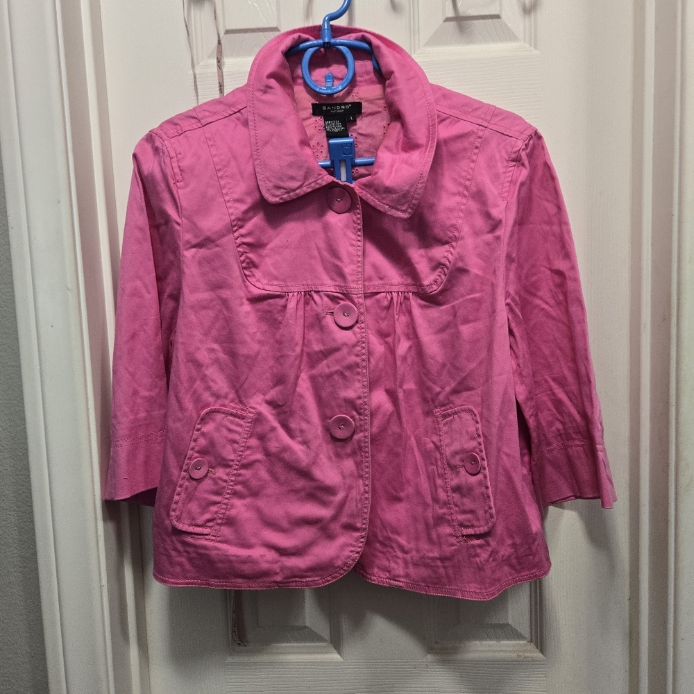 Sandro Cropped Jacket Top Size L